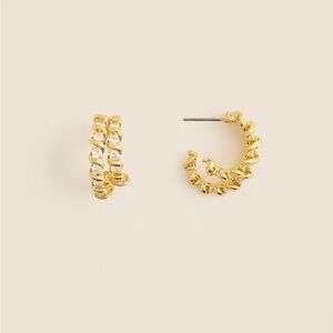 J. Crew Crystal and Gold-Tone Huggie Cubic Zirconia Earrings